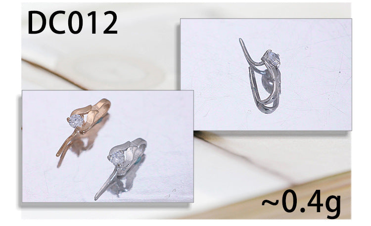 Fashion CZ Waterdrop Leave Numbers Geometric 925 Sterling Silver Pendant Clip