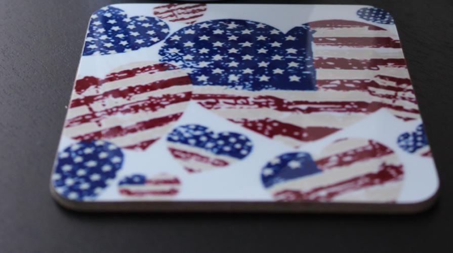 USA American Flag Gift Coaster: