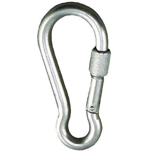 MosquetÃ³n bombero     <br />- Medidas: 11 x 120 mm.  <br />- Realizado en acero zincado.<br />- Con resorte y cierre automatico.<br />- Uso domestico.<br />- No debe usarse en tareas profesionales tales como, arrastre o sujeciÃ³n de cargas.<br /><br />