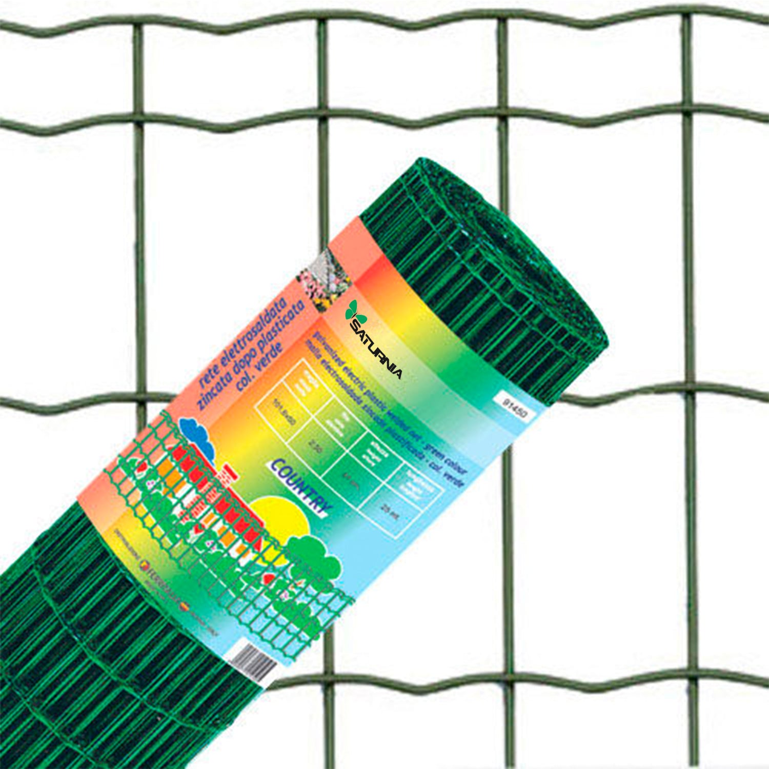 Malla plastificada country <br />- Ancho: 100 cm.<br />- Rollo: 25 metros.<br />- Enrejado de acero zincado de alta resistencia y plastificado.<br />- Alambre horizontal y vertical ondulado.<br />- Luces de 100 x 50 mm.<br />- Caracteristicas: El plastifi