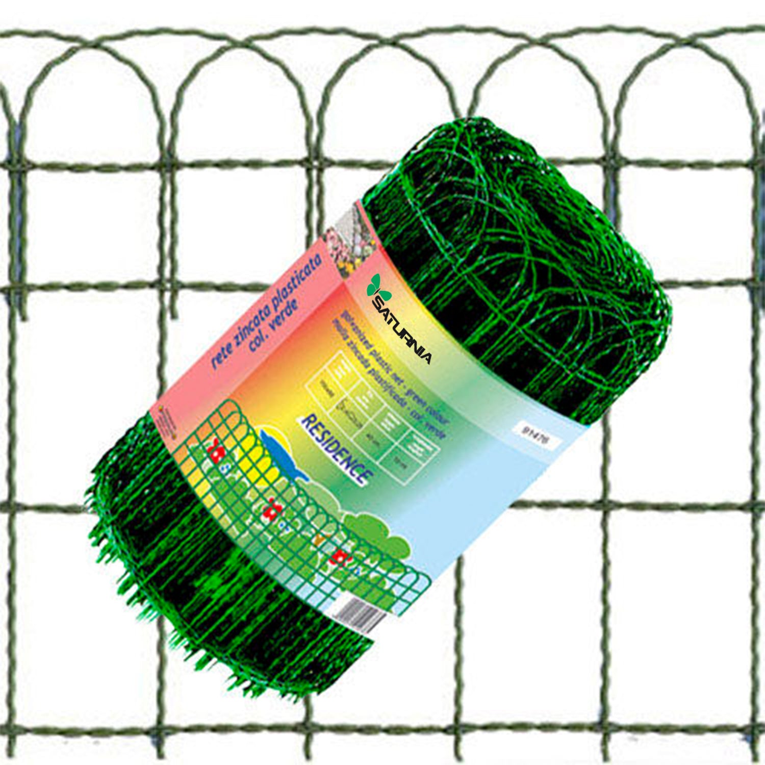 Malla plastica "residence" <br />- Ancho: 40 cm.<br />- Rollo: 25 metros.<br />- Enrejado de acero zincado de alta resistencia y plastificado.<br />- Alambre horizontal y vertical ondulado.<br />- Luces de 150 x 90 mm.