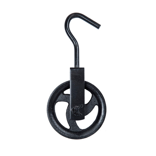 Polea pozo          <br />- DiÃ¡metro: 18 cm.      <br />- Realizada en hierro fundido.<br />- Color negro.        <br />- Articulos similares garruchas, trocolas, trocolines y polipastos.