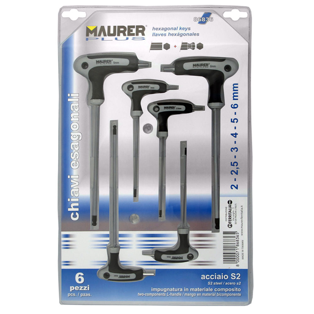 Llave torx Maurer "L"  inviolable<br />- Medida T-06.<br />- Realizada en cromo-vanadio.<br />- Ideal para trabajos industriales.