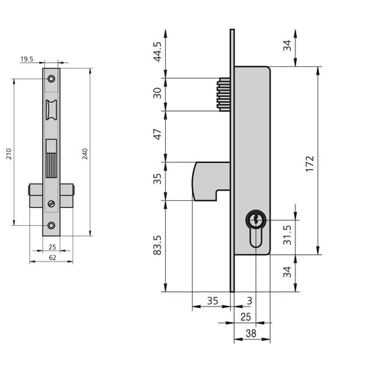 Soporte central forja <br />- Medida: 28 Ã¸ mm.<br />- Acabado: negro cobre.<br />- Juego 2 piezas.<br />- Ideal para complementar las cortinas.