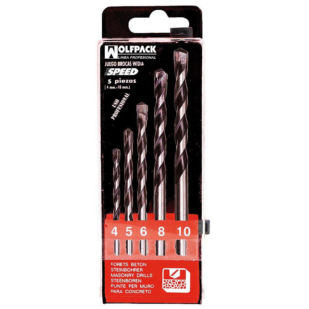 Estuche Brocas Alpen Widia Long Life 5 Piezas.<br />- Brocas de metal duro con aleaciÃ³n de Widia (Carburo de Tungsteno), aportando una gran dureza y duraciÃ³n.<br />- Indicada para el taladrado de percusiÃ³n y la perforaciÃ³n de muros y piedra natural.<b