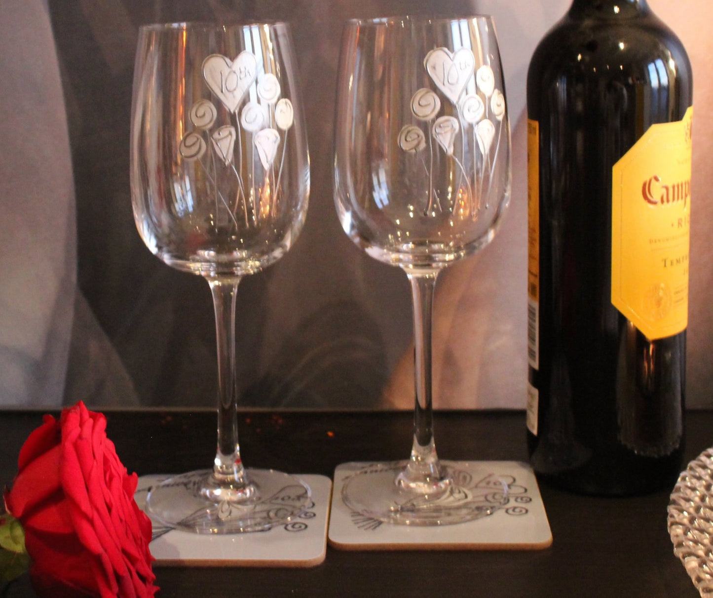 10th wedding anniversary wine gasses