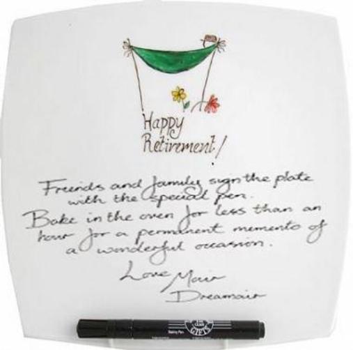 Retirement Gift Signed and Sealed Square Plate