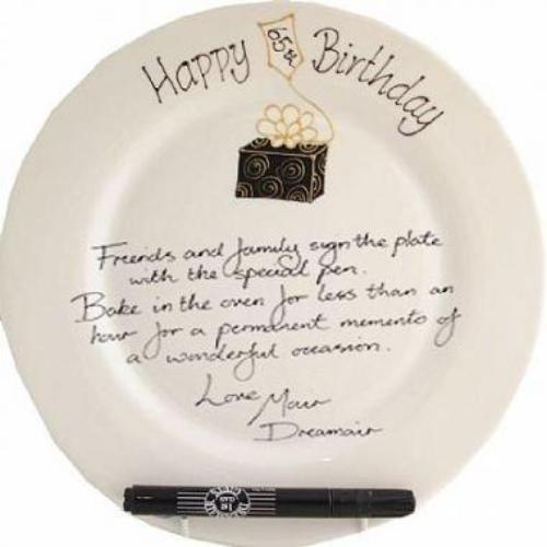 65th Birthday Gift Square Plate Box