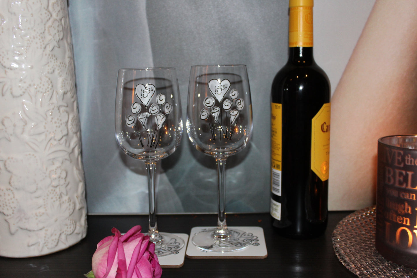 Wine & Coaster Lifestyle Photo