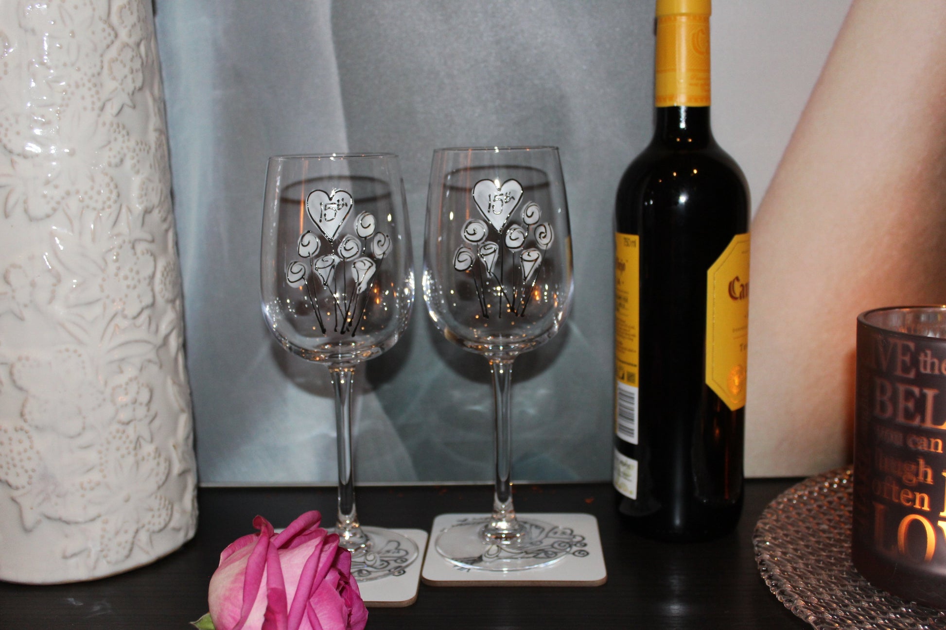 Wine & Coaster Lifestyle Photo
