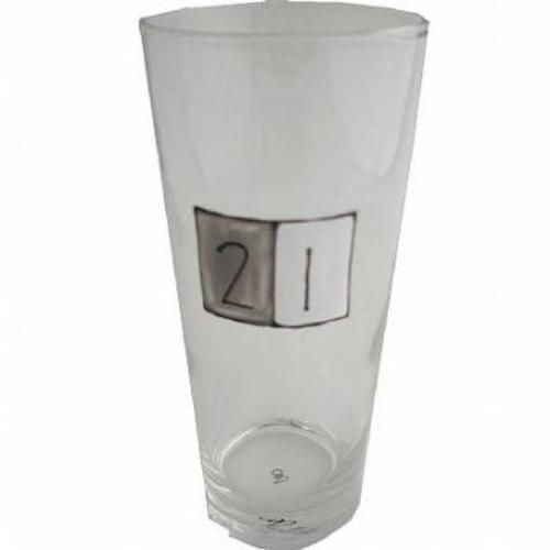 21st Birthday Pint Glass Grey Sq