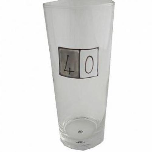 40th Birthday Pint Glass Grey Sq