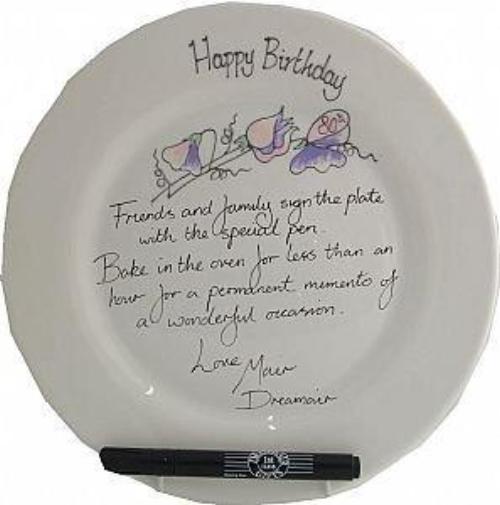 80th Birthday Gift Square Plate Sweet Pea
