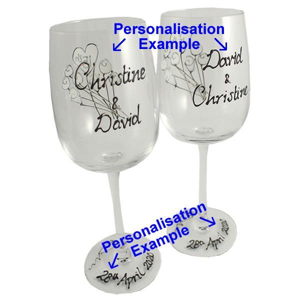 Personalised Wine Glasses Example