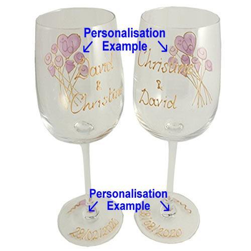 Personalised Wine Glasses Example