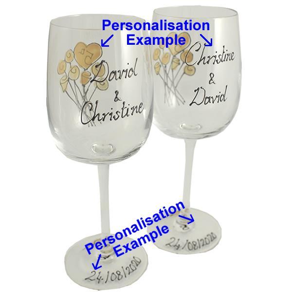 Personalised Wine Glasses Example
