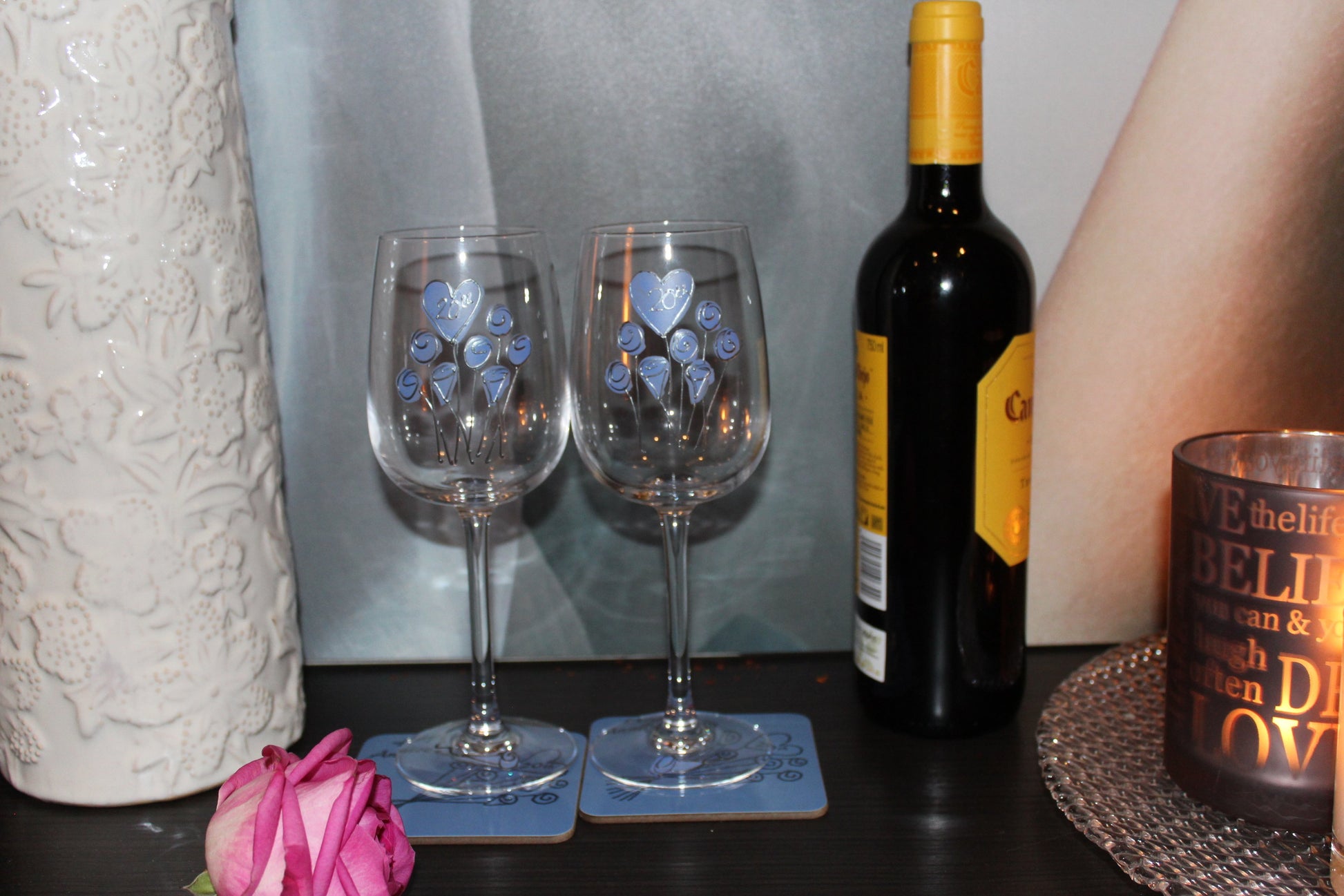 Wine & Coaster Lifestyle Photo