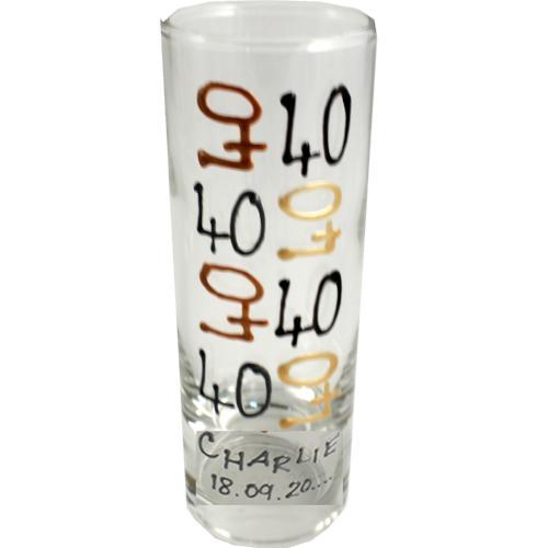 personalised  40th  Birthday shot glass 