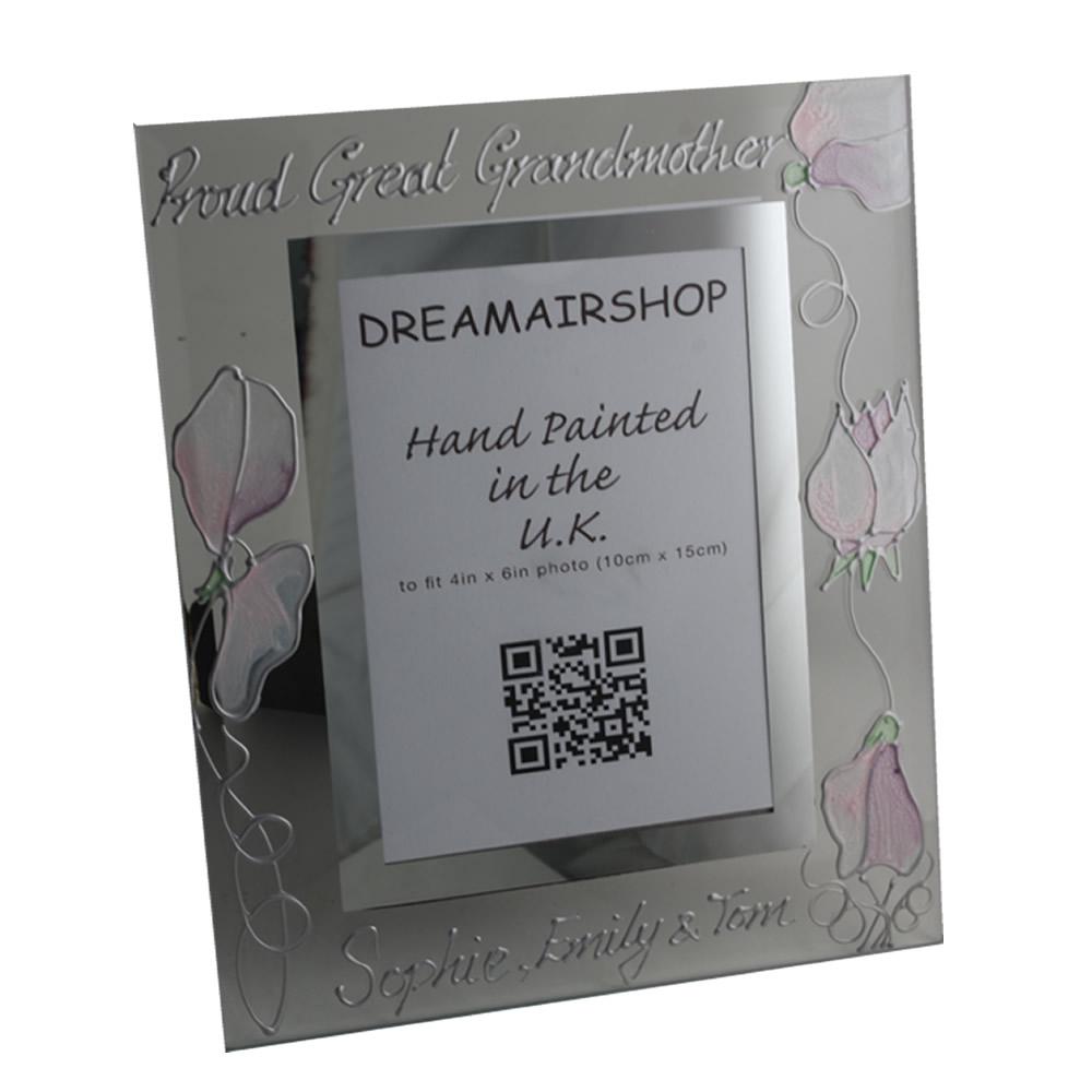 Personalised Proud Great Grandmother Frame: Portrait (Sweet Pea)