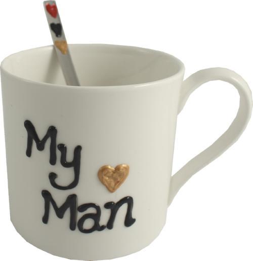 My Man China Mug & Spoon Gift Set