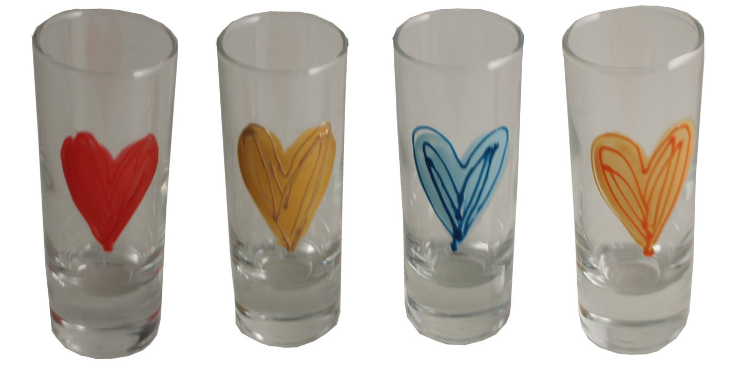 Heart Design Gift Shot Glass: (Orange)