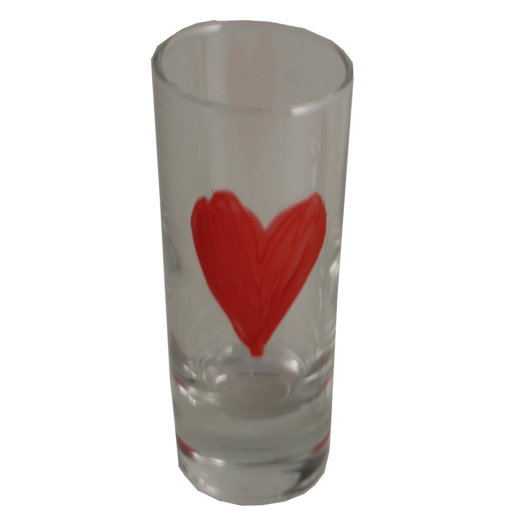Heart Design Gift Shot Glass: (Red)