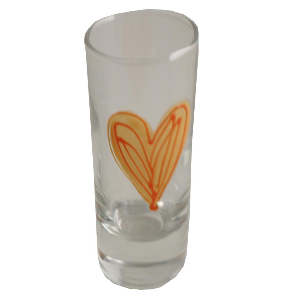 Heart Design Gift Shot Glass: (Orange)