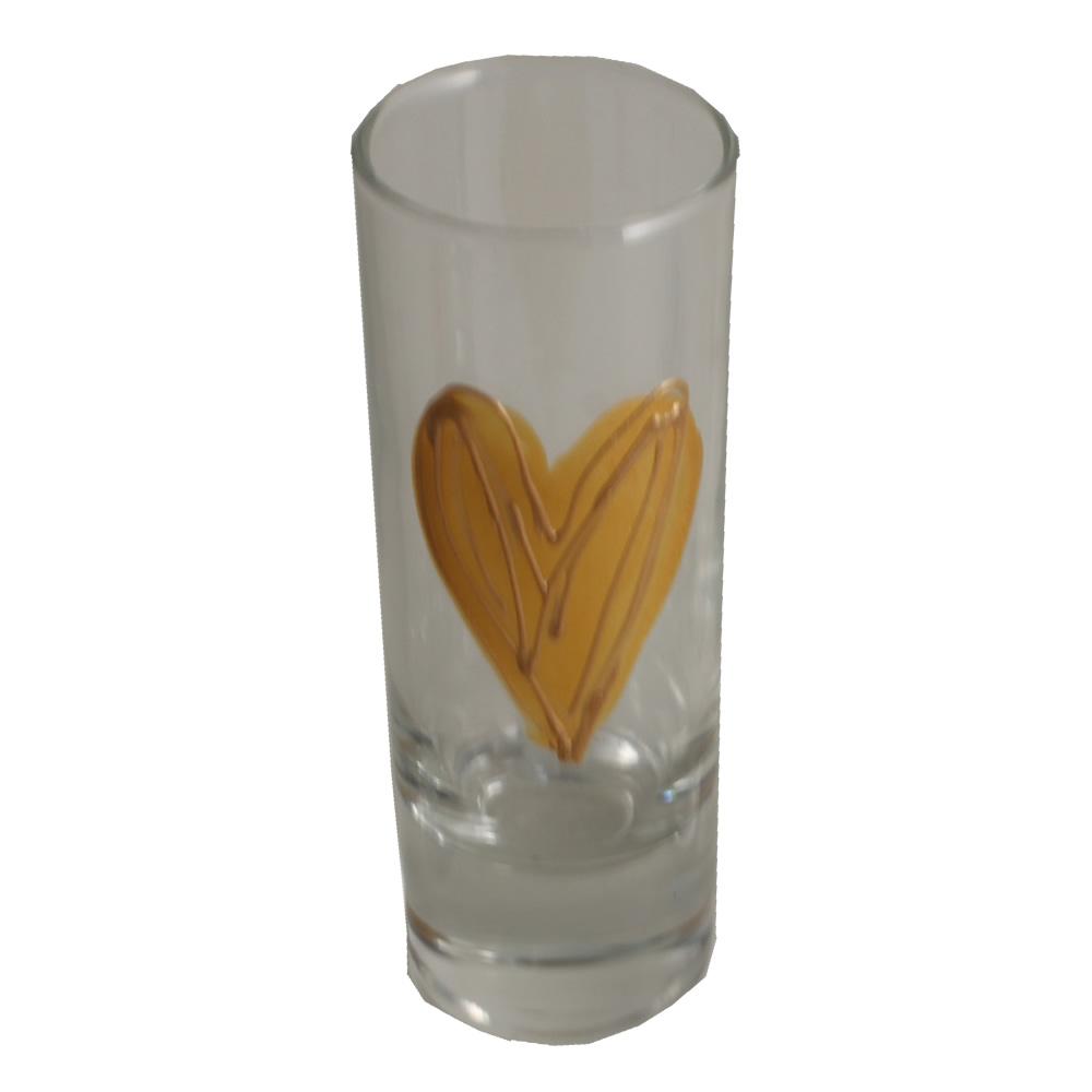 Heart Design Gift Shot Glass: (Gold)