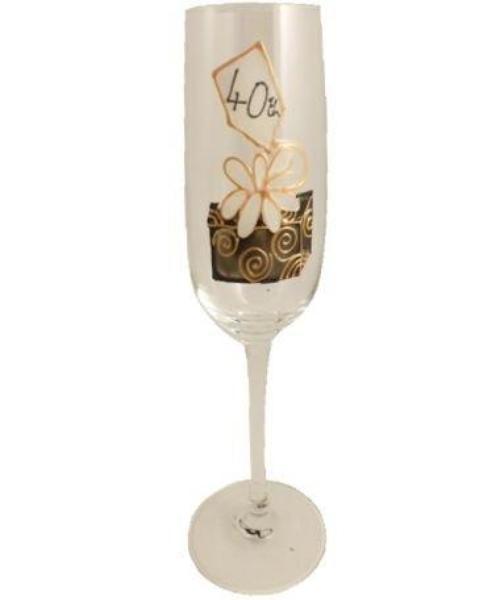 40th Birthday Champagne Glass Birthday Box
