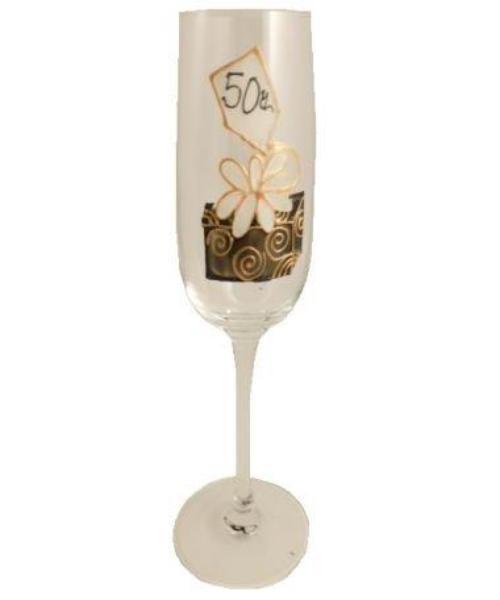50th Birthday Champagne Glass Birthday Box