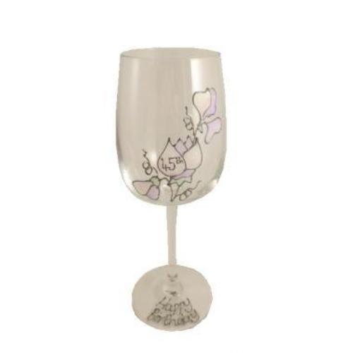 45th Birthday Wine Glass Sweet Pea