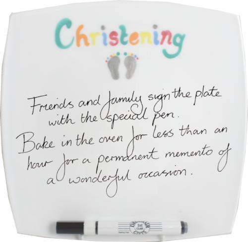 Christening Plate Square (Brush)
