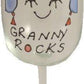 Personalised Granny Rocks Wine Glass: