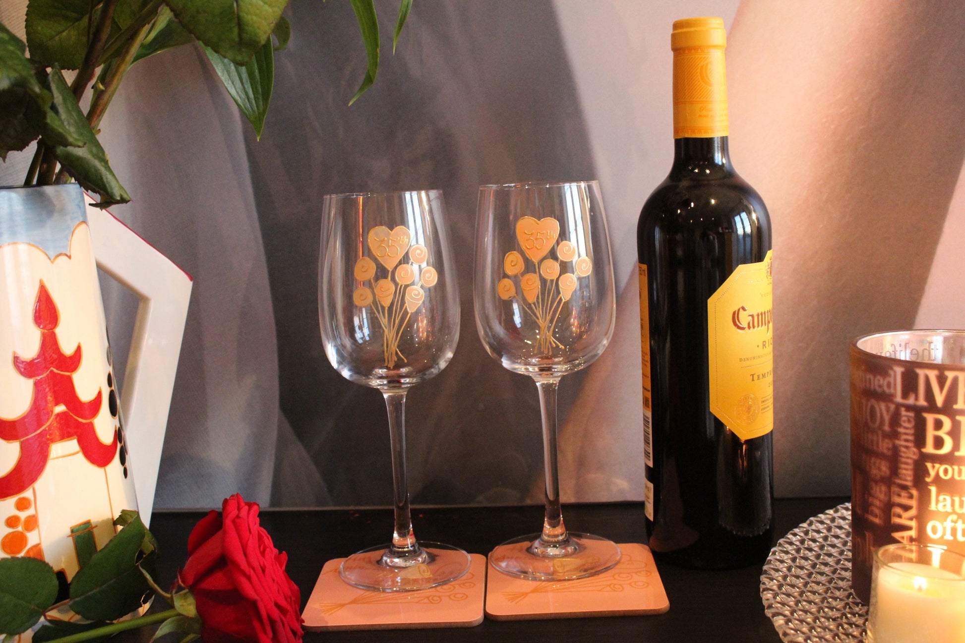 Wine & Coaster Lifestyle Photo