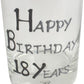18th Birthday Whisky Glass Blk/Sil