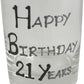 21st Birthday Whisky Glass Blk/Sil