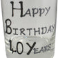 40th Birthday Whisky Glass Blk/Sil
