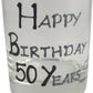 50th Birthday Whisky Glass Blk/Sil