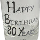 80th Birthday Whisky Glass Blk/Sil