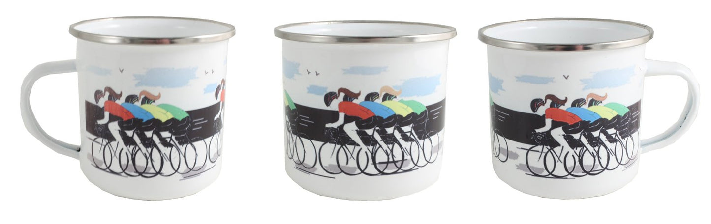 Cyclisme tasse d'í©mail - :Cycling Enamel Mug