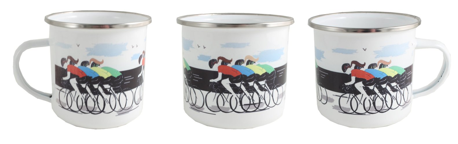 Cyclisme tasse d'í©mail - :Cycling Enamel Mug