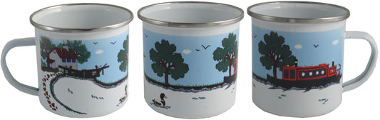 Schmales Boot Emaille Becher - :Narrow Boat Enamel Mug