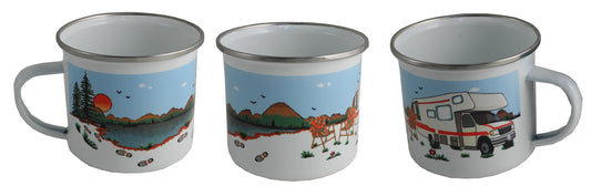 Wohnmobil Emaille Becher - :Motor Home Enamel Mug