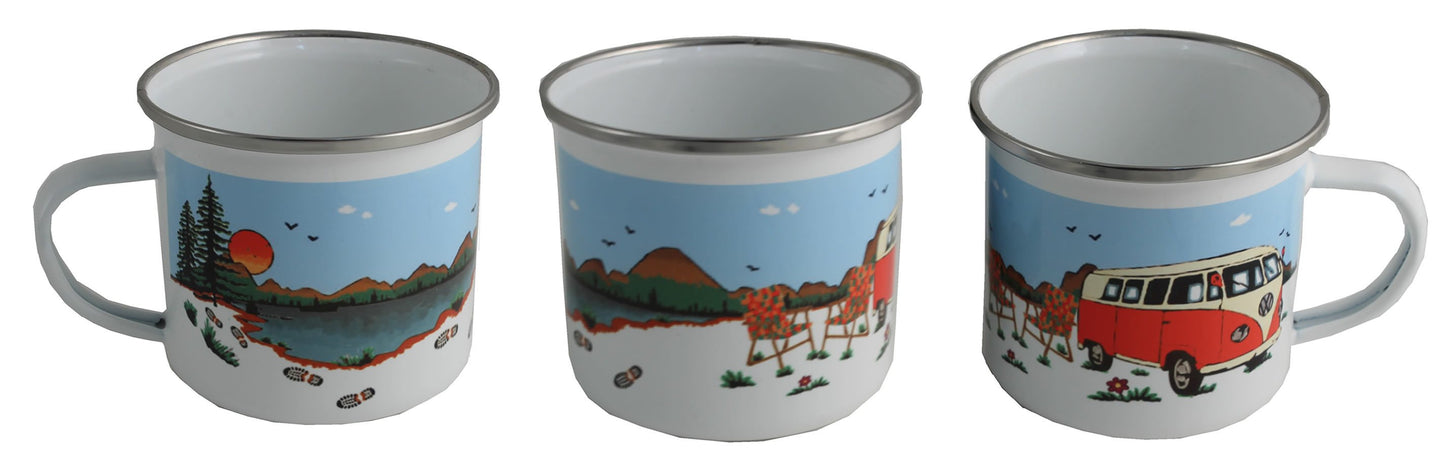 Campeur tasse d'í©mail - :Camper Van Enamel Mug