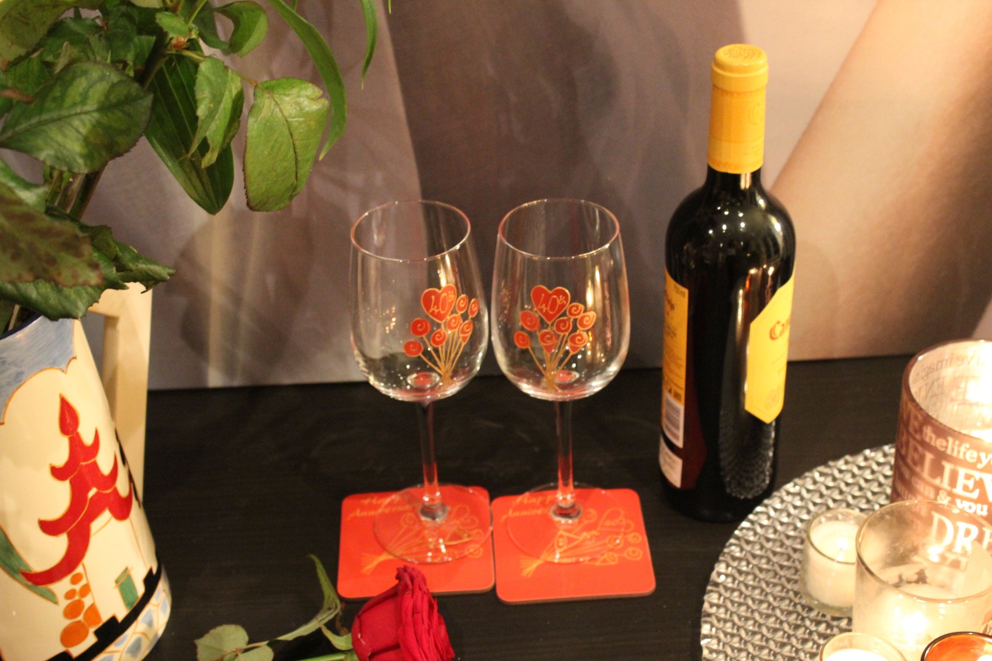 Wine & Coaster Lifestyle Photo