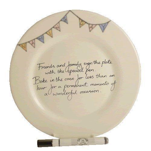 Naming Day Round Plate (Bunting)