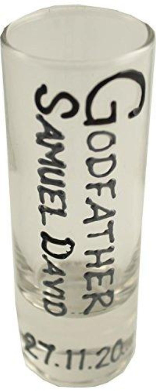 Personalised Godfather Tall Shot Glass: (Blk/Sil)