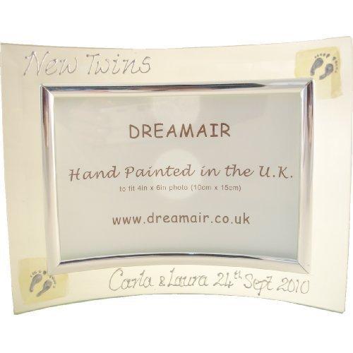 New Twins Gift Photo Frame: (Land)Cream