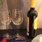 Personalised 45th Wedding Anniversary Wine Glasses & Coaster Gift Set Flower