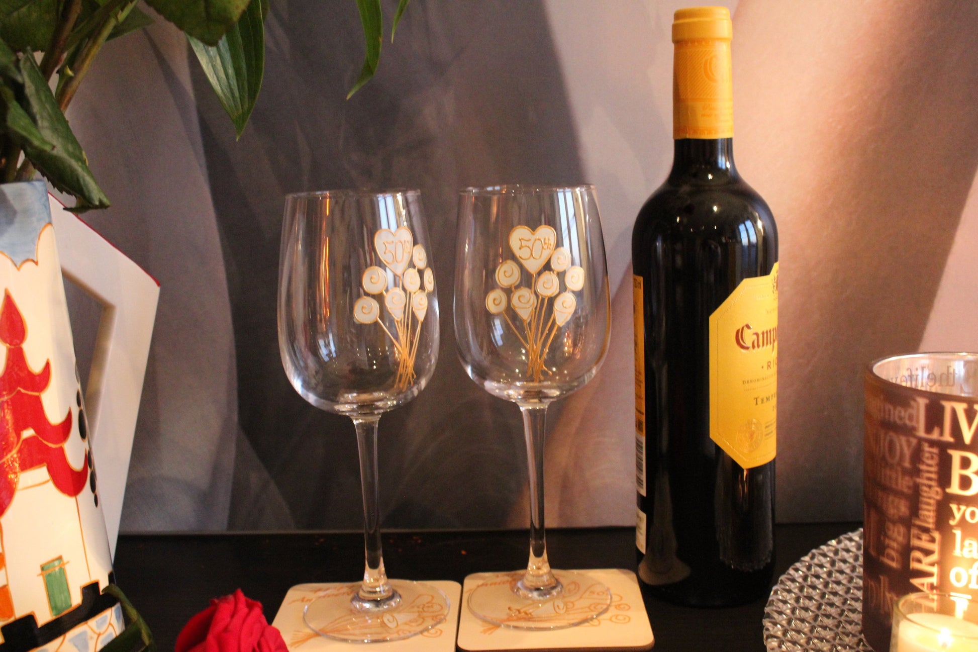 Wine & Coaster Lifestyle Photo
